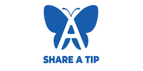 Share a Tip with the letter A on a Butterfly