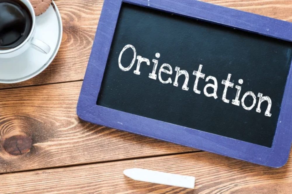 chalkboard that says orientation